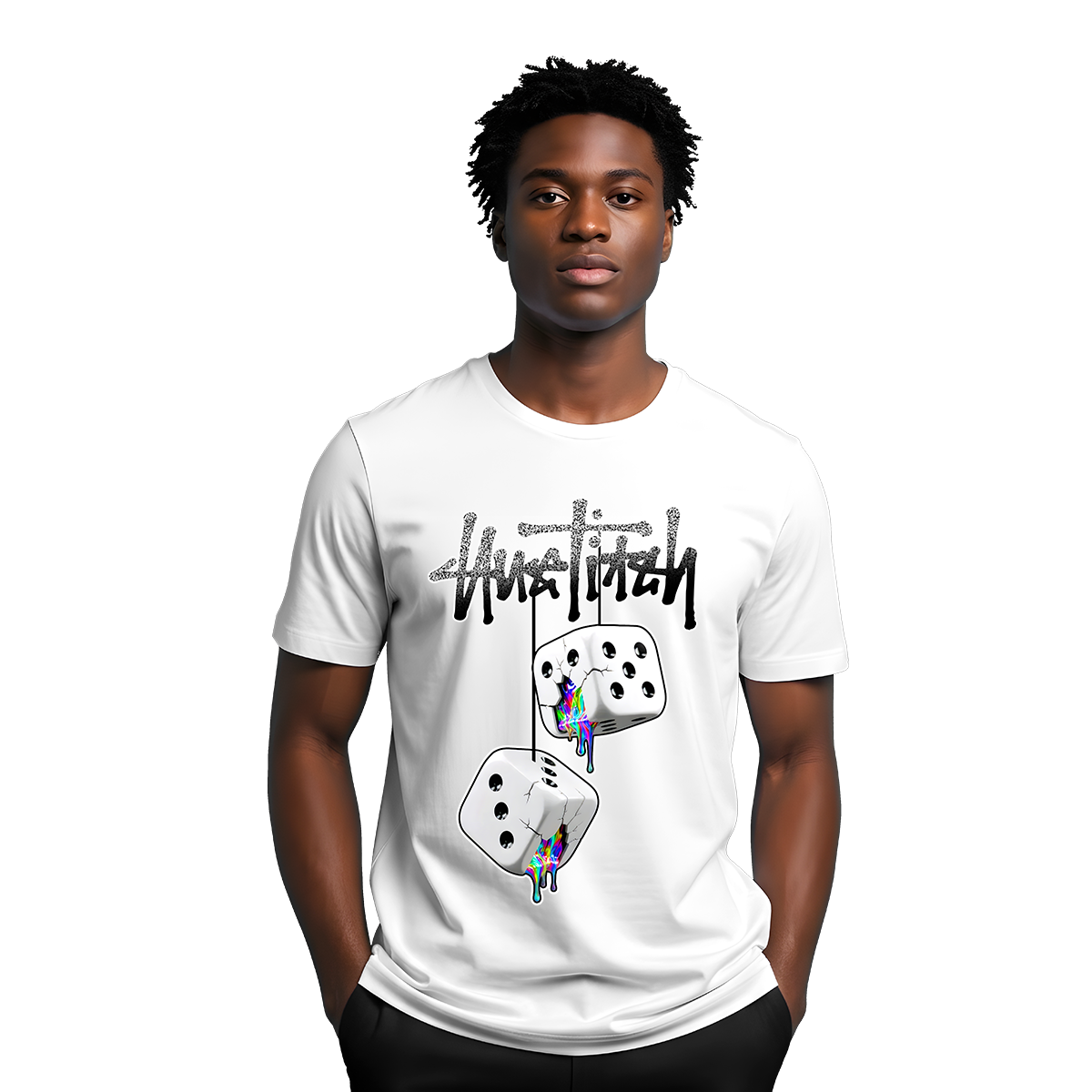 "Unstitch Dice Drip" T-shirt