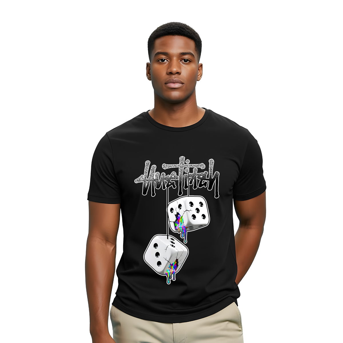 "Unstitch Dice Drip" T-shirt