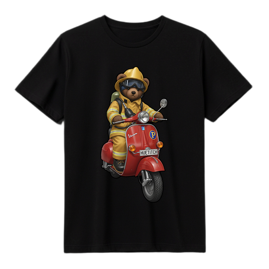 " Firefighter on Scooter 2" T-shirt