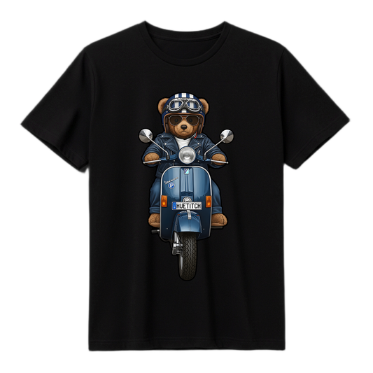 " Dark Navy Scooter Teddy 1" T-shirt