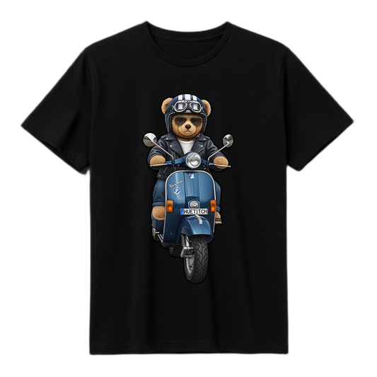 " Dark Navy Scooter Teddy 3" T-shirt