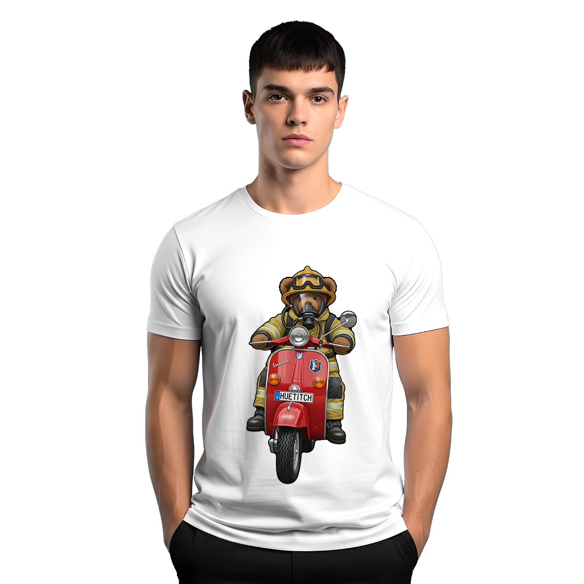 "Firefighter on Scooter 1" T-shirt