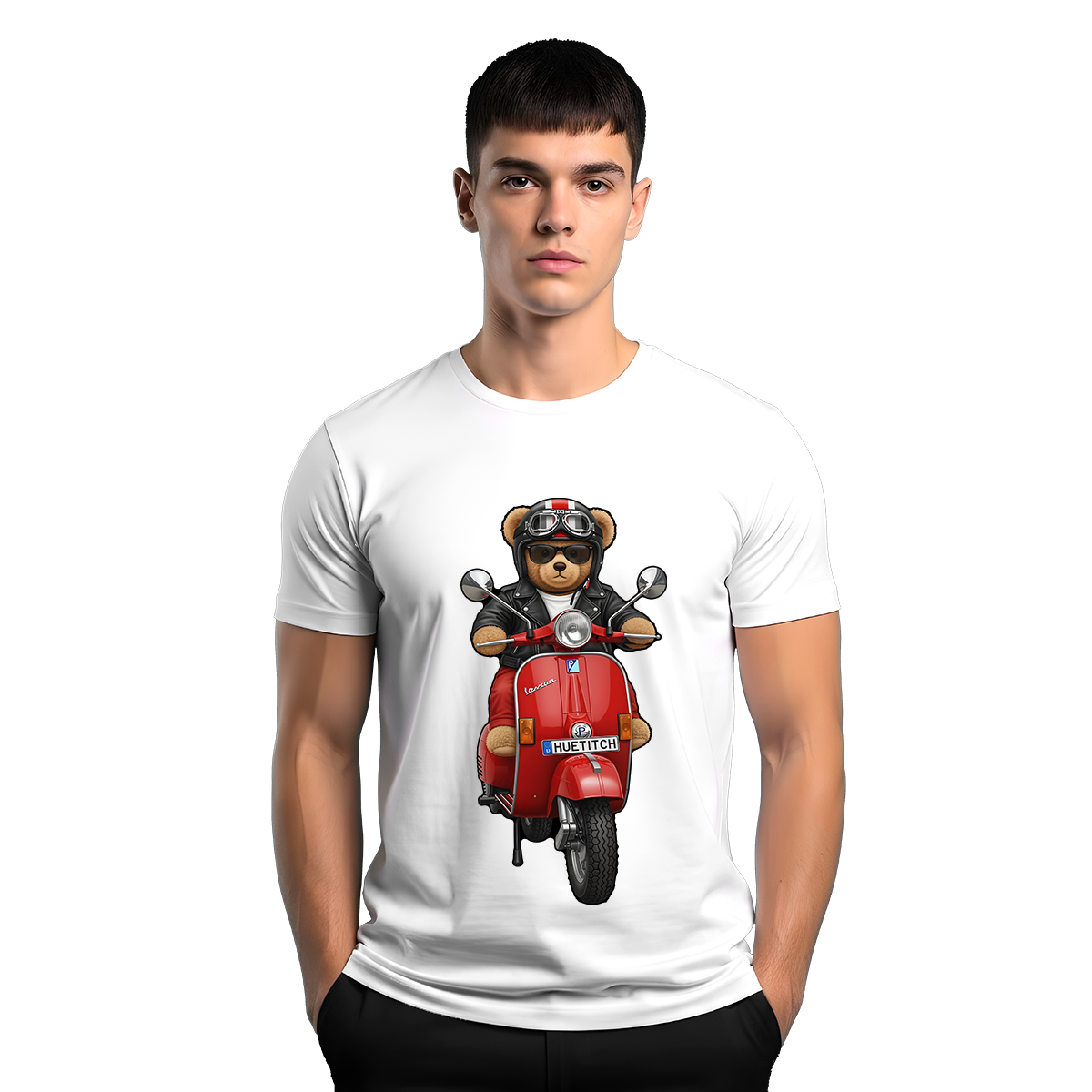 " Red Scooter Teddy 2" T-shirt