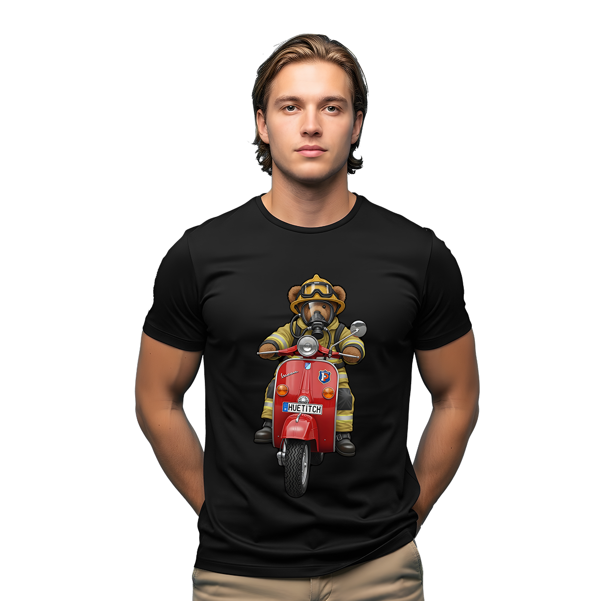 "Firefighter on Scooter 1" T-shirt