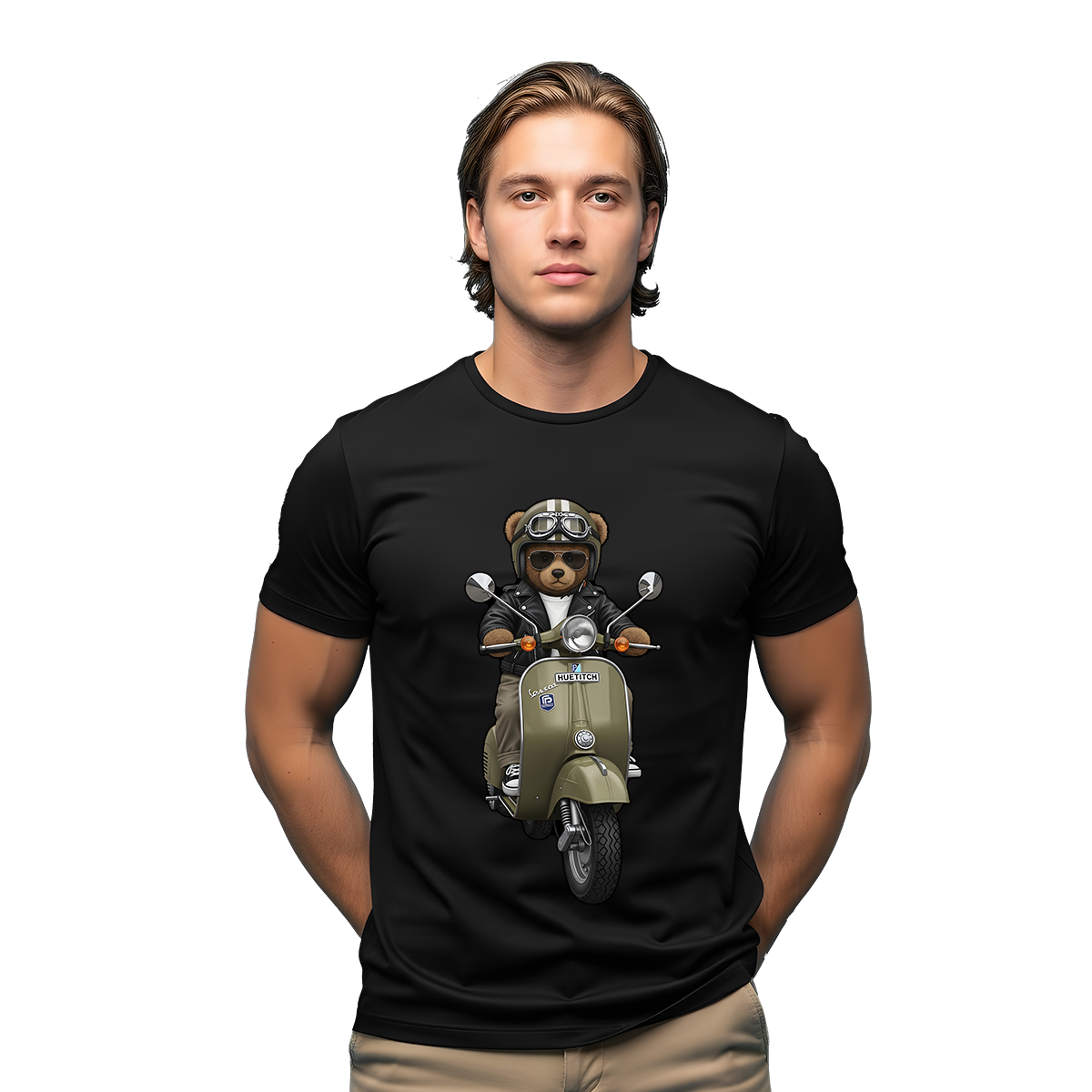 " Khaki Scooter Teddy5" T-shirt