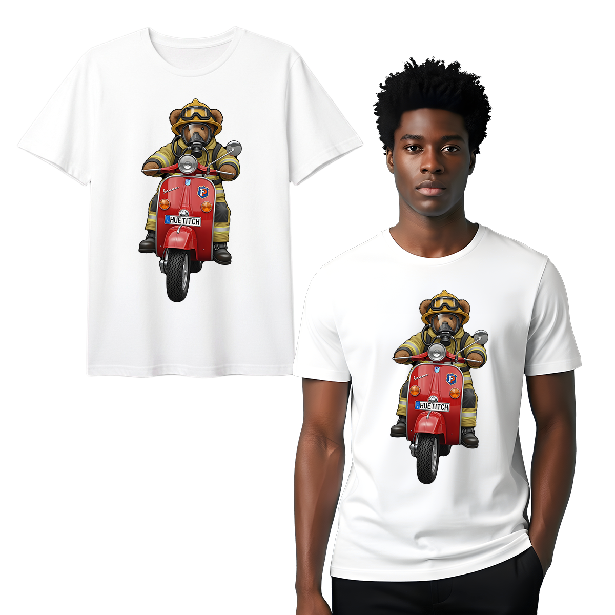 "Firefighter on Scooter 1" T-shirt