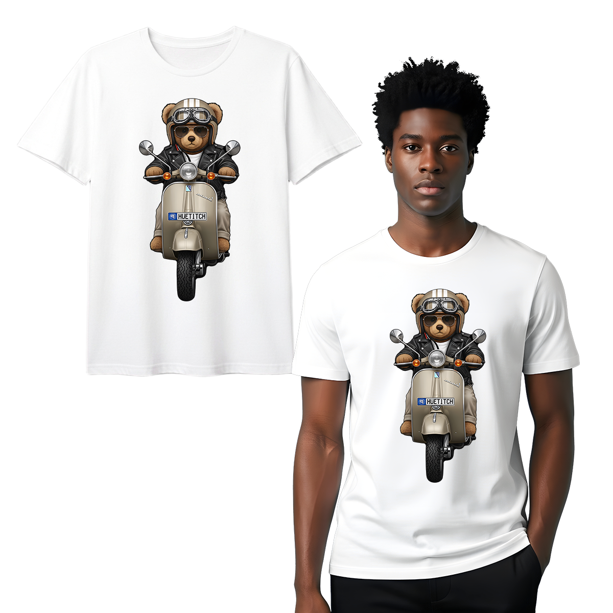 " Khaki Scooter Teddy 2" T-shirt