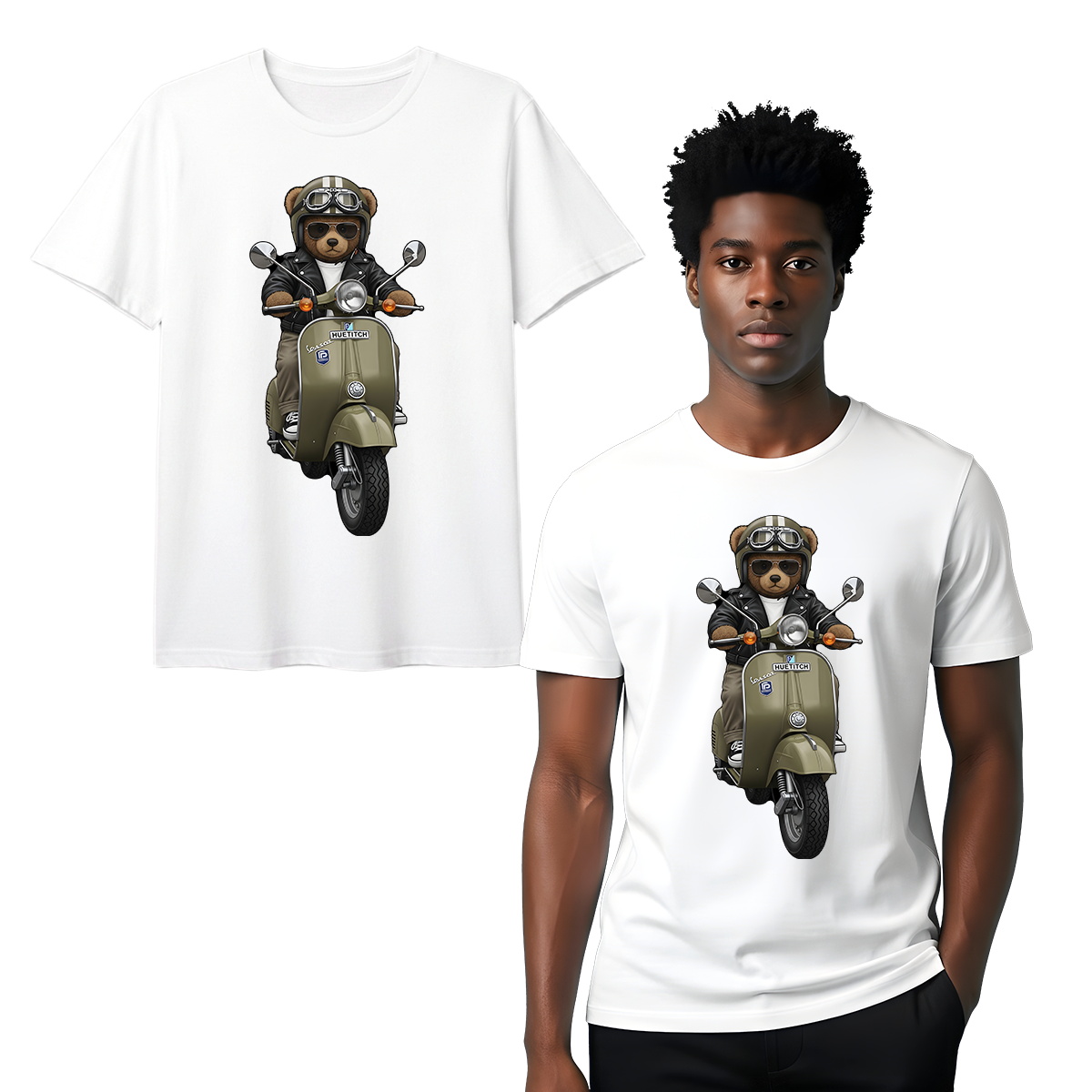 " Khaki Scooter Teddy5" T-shirt