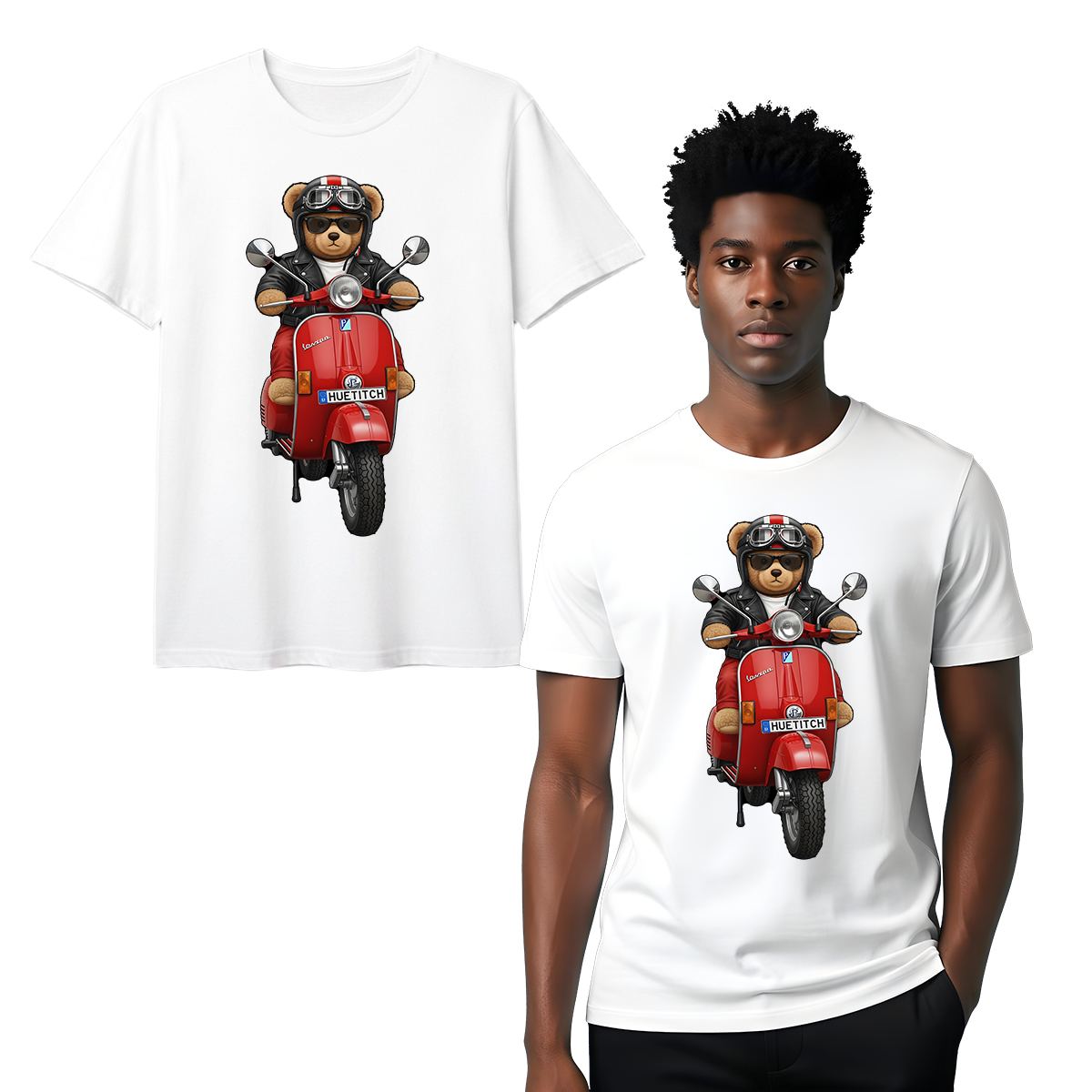 " Red Scooter Teddy 2" T-shirt