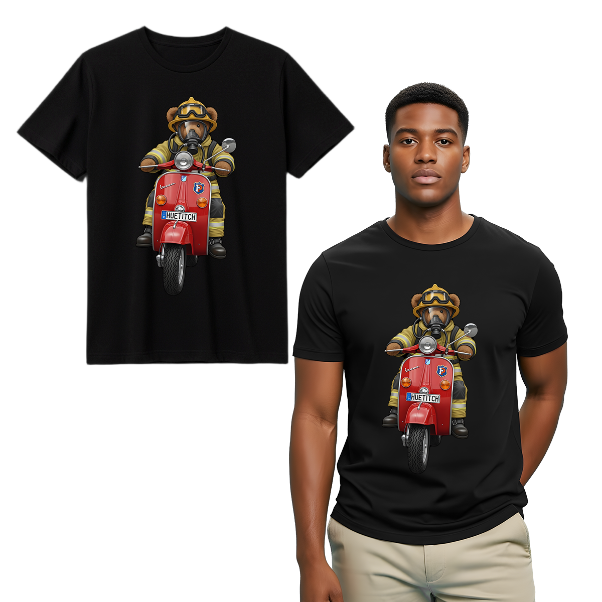 "Firefighter on Scooter 1" T-shirt