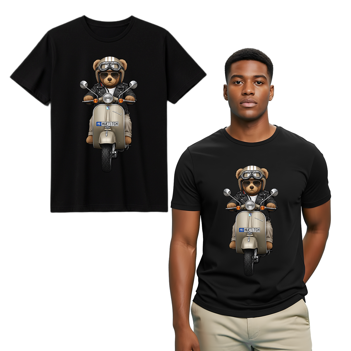 " Khaki Scooter Teddy 2" T-shirt