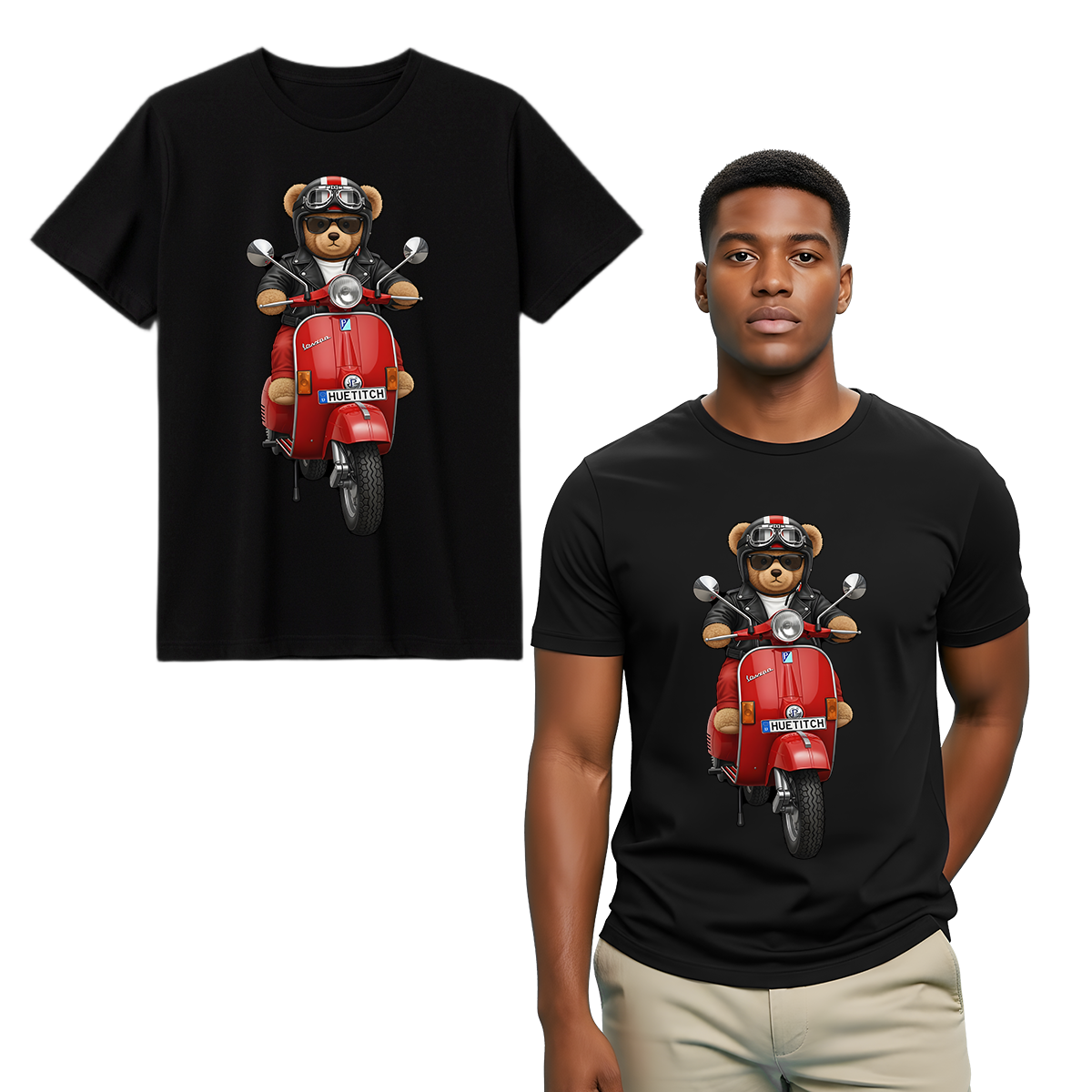 " Red Scooter Teddy 2" T-shirt
