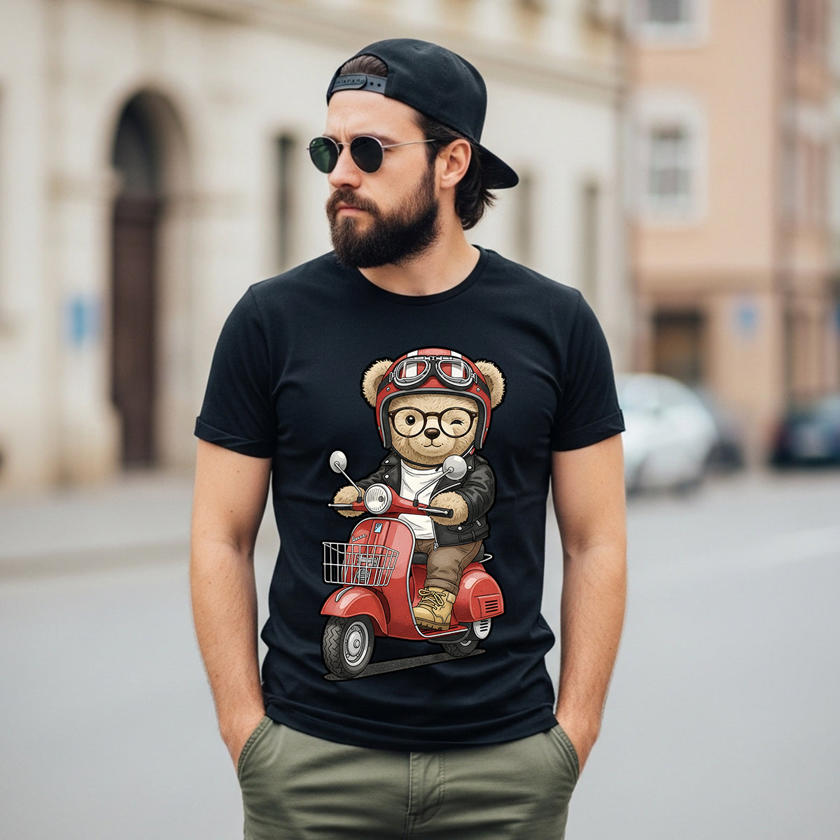 "03 Scooter Bear" T-shirt