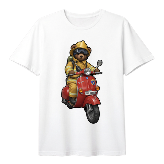 " Firefighter on Scooter 2" T-shirt