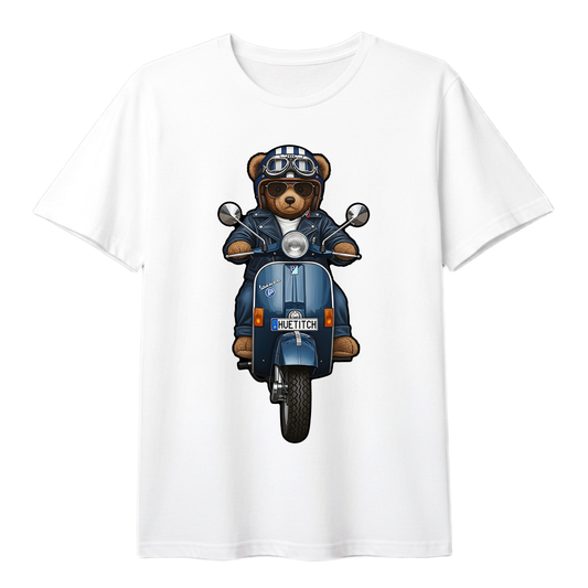 " Dark Navy Scooter Teddy 1" T-shirt