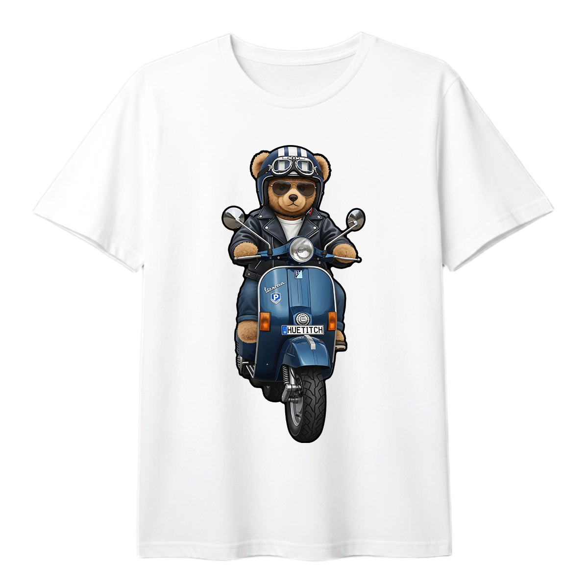 " Dark Navy Scooter Teddy 3" T-shirt