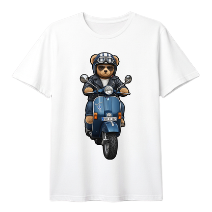 " Dark Navy Scooter Teddy 3" T-shirt