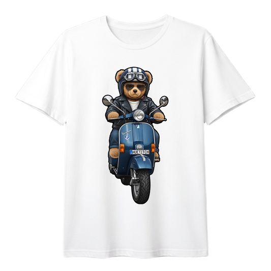 " Dark Navy Scooter Teddy 3" T-shirt