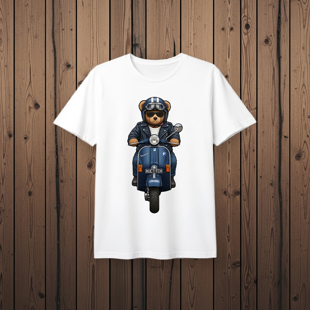 " Dark Navy Scooter Teddy 2" T-shirt