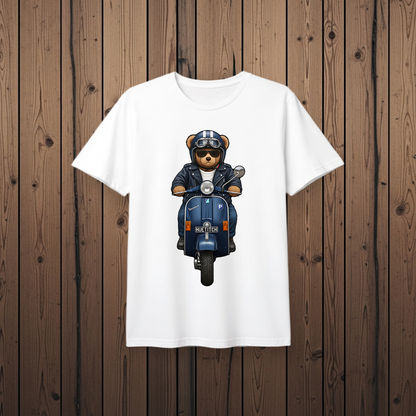 " Dark Navy Scooter Teddy 2" T-shirt