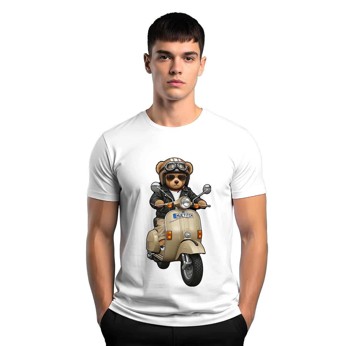 " Khaki Scooter Teddy 3" T-shirt