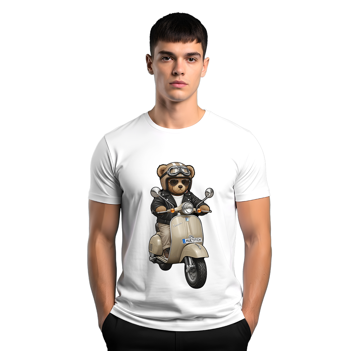 " Khaki Scooter Teddy 4" T-shirt