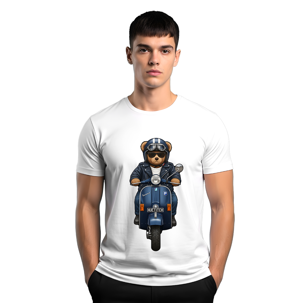 " Dark Navy Scooter Teddy 2" T-shirt