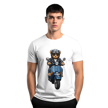 " Dark Navy Scooter Teddy 3" T-shirt