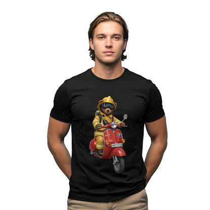 " Firefighter on Scooter 2" T-shirt