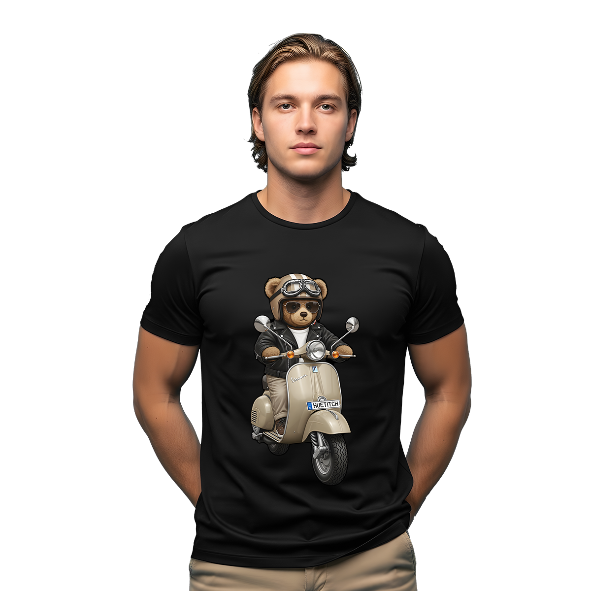 " Khaki Scooter Teddy 4" T-shirt