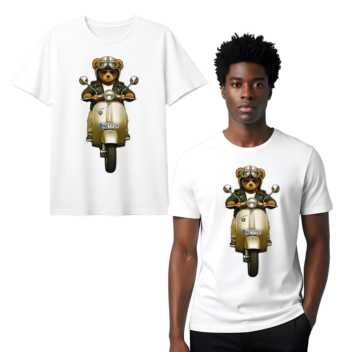 " Khaki Scooter Teddy 1" T-shirt