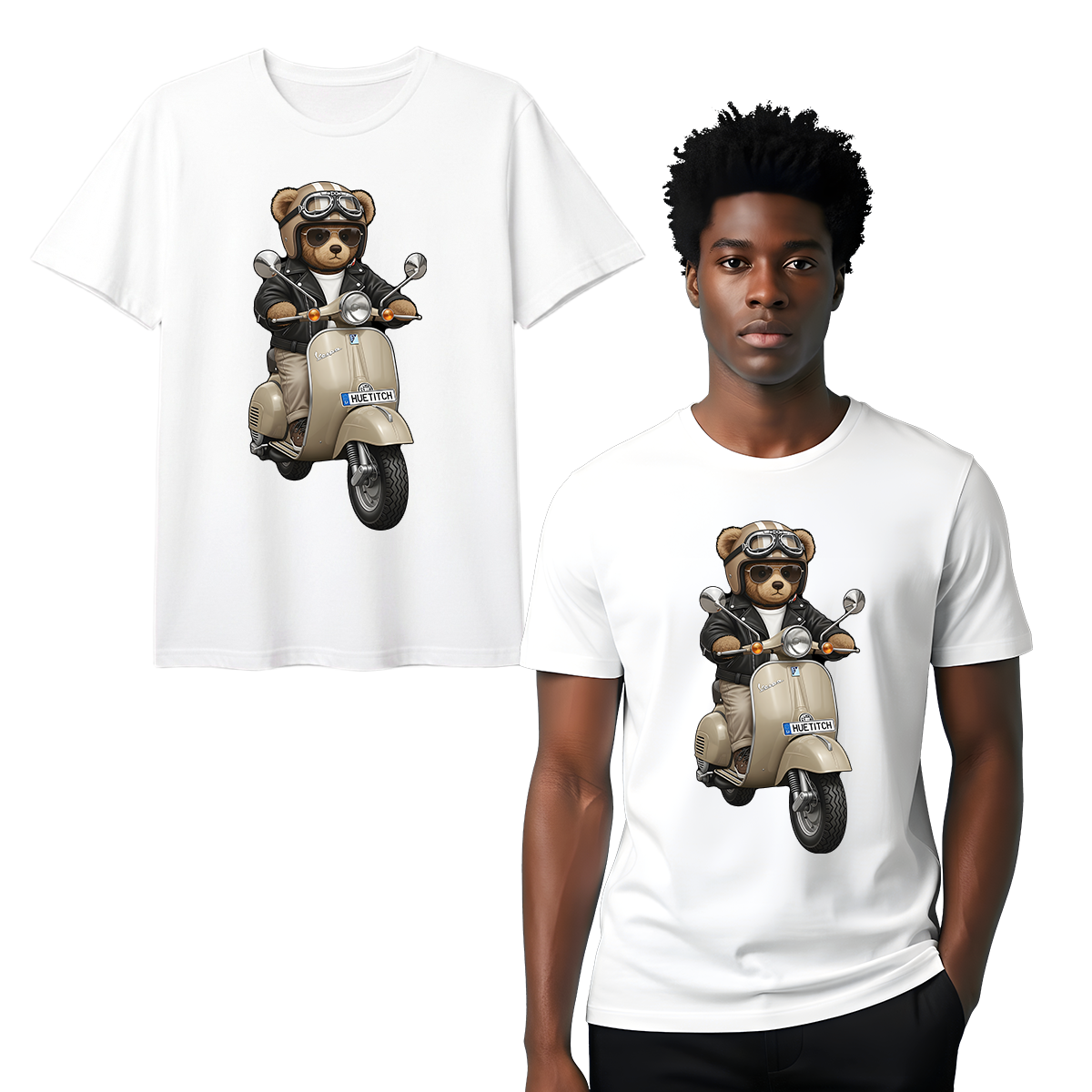 " Khaki Scooter Teddy 4" T-shirt