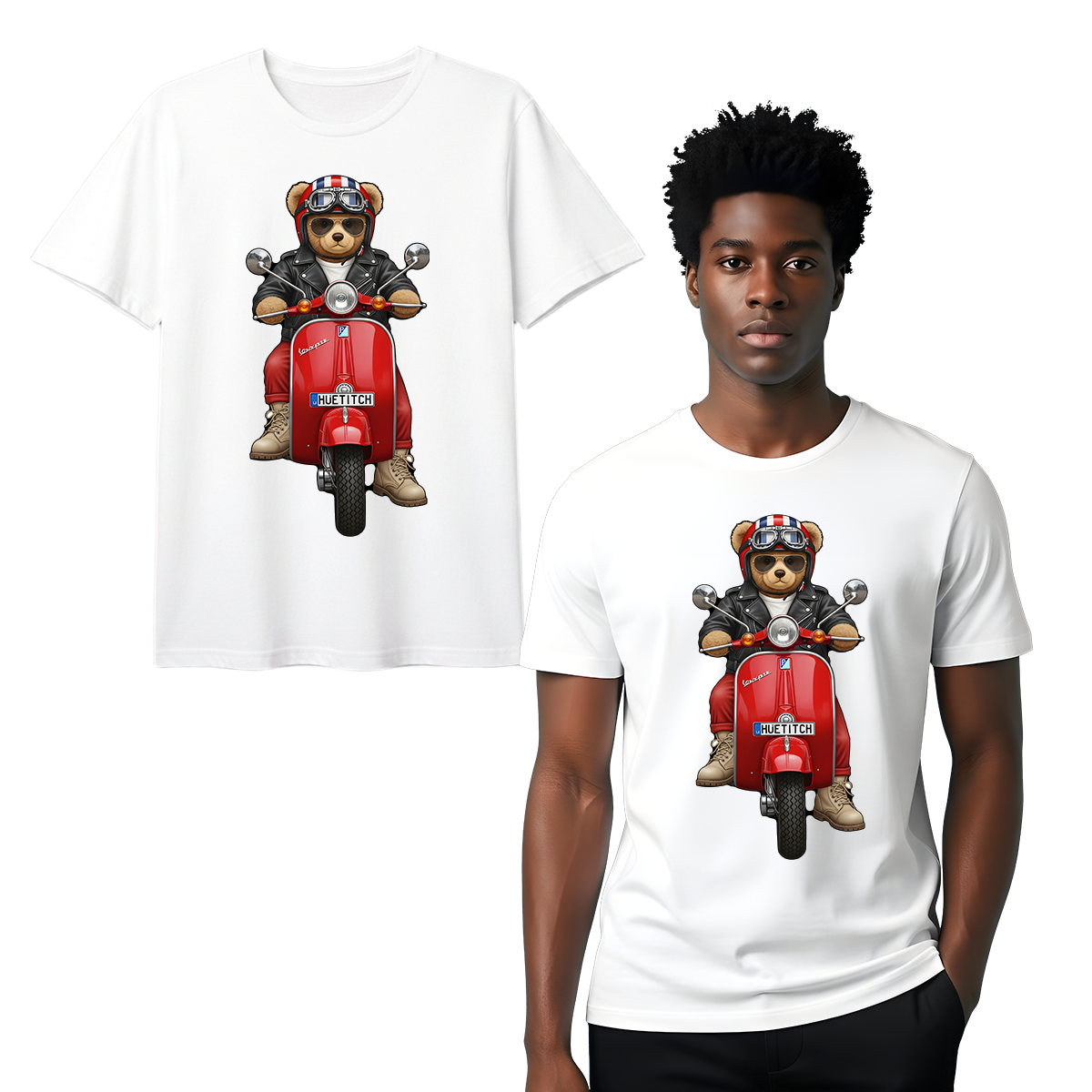 " Red Scooter Teddy 1" T-shirt
