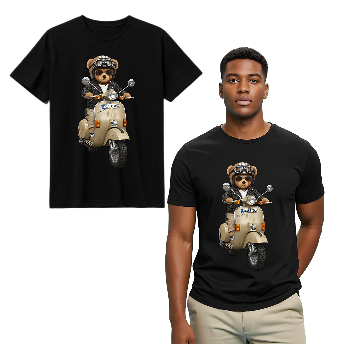" Khaki Scooter Teddy 3" T-shirt