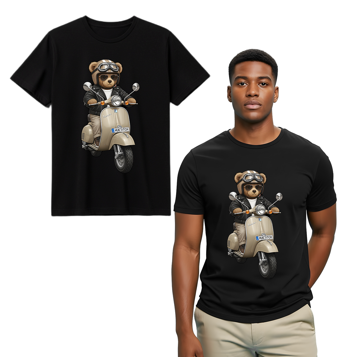 " Khaki Scooter Teddy 4" T-shirt