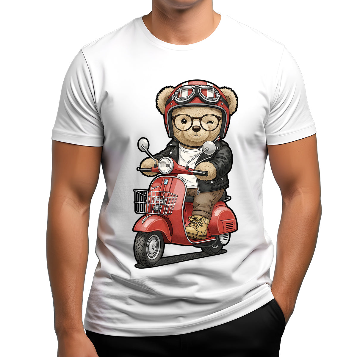 "03 Scooter Bear" T-shirt