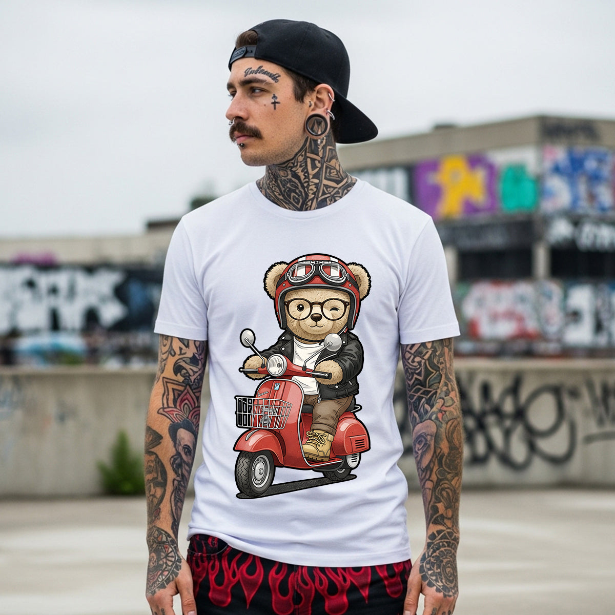 "03 Scooter Bear" T-shirt