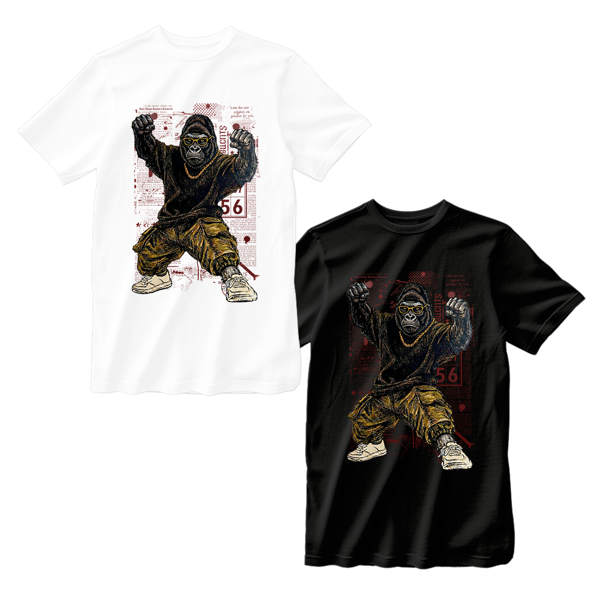 huetitch T-shirt Apes 01-04